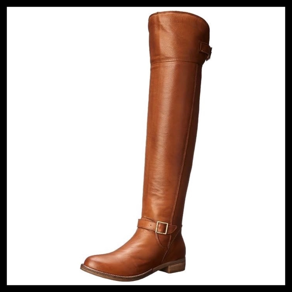 ALDO  Gella Over The Knee Boots Color: Cognac - Picture 3 of 8